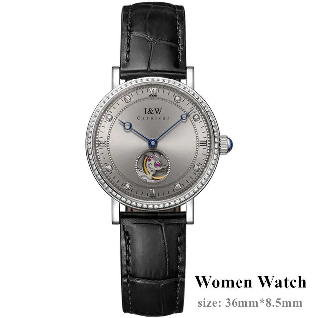 CARNIVAL Ladies Mechanical Watches Womens Men Brand Luxury Automatic Movement Watch Fashion Ultrathin for Woman Man Montre Femme