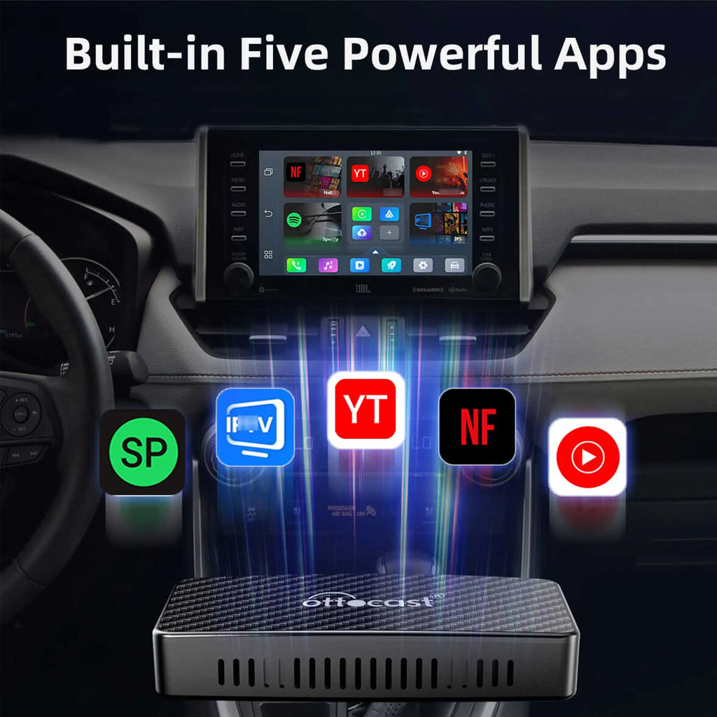 OTTOCAST Play2Video Pro Wireless CarPlay Android Auto Adapter for Youtuber for NetFlix Car Accessories for Lada HAVAl HYUNDRI