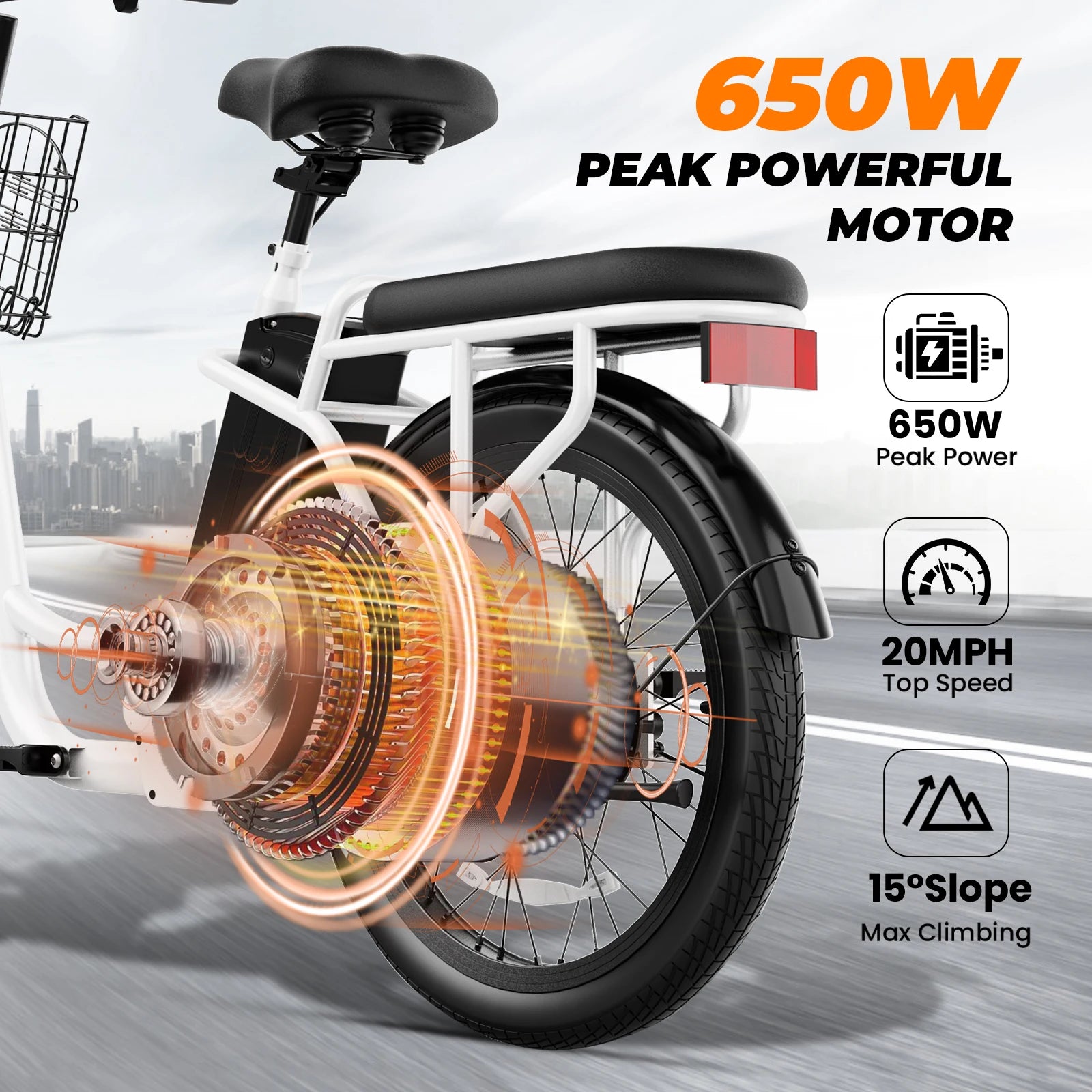 560W/819W Electric Scooter Adults, 36/48V Battery, Up to 25 Miles & 20MPH, 20" Fat Tire Off-Road with Basket