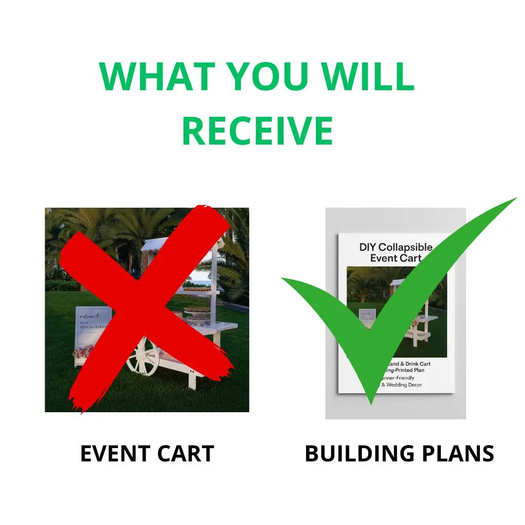 DIY Collapsible Event Cart | Lemonade Stand & Drink Cart Woodworking (Printed Plans)| Beginner-Friendly | Party & Wedding Decor