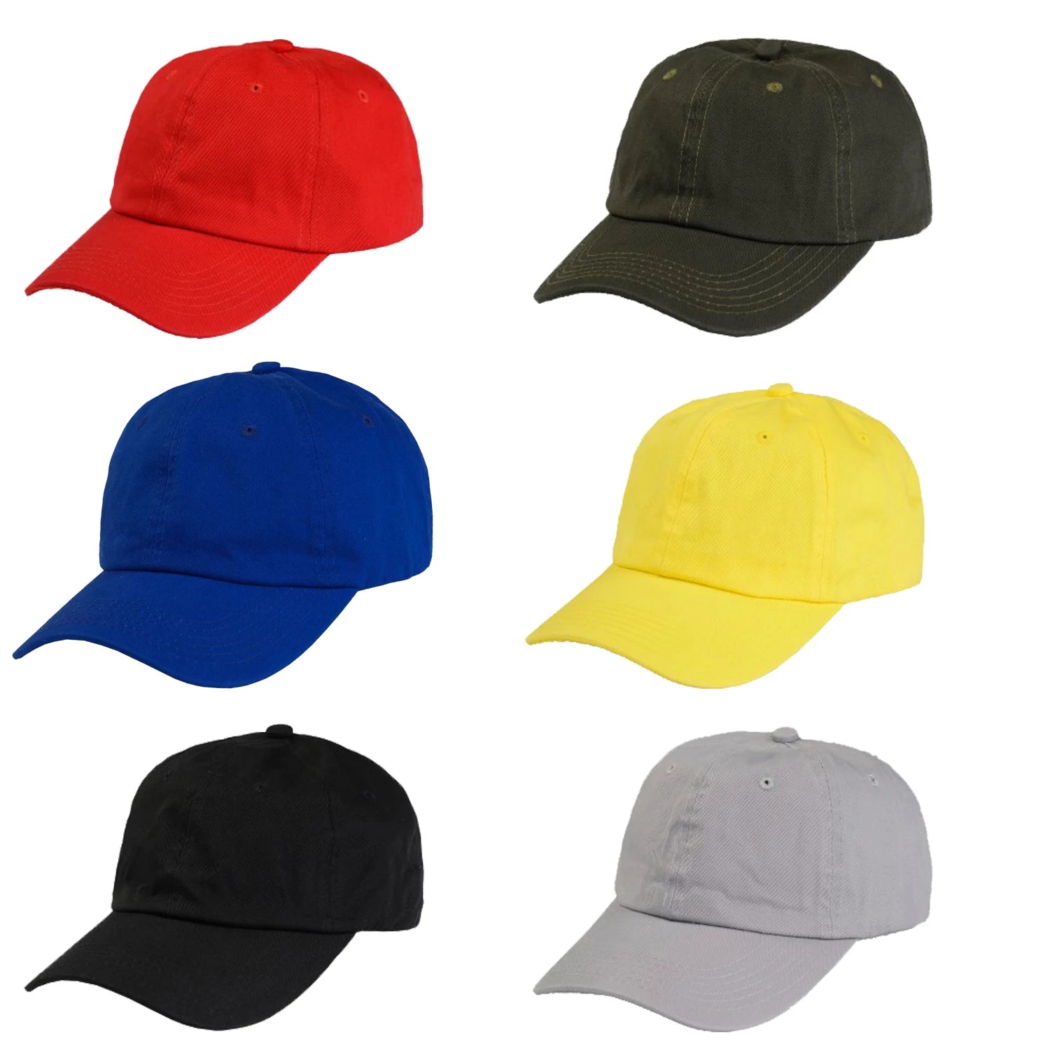 Pack of 6 Cotton Dad Caps Adjustable Casual Hats for Everyday Wear