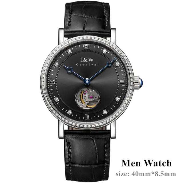 CARNIVAL Ladies Mechanical Watches Womens Men Brand Luxury Automatic Movement Watch Fashion Ultrathin for Woman Man Montre Femme