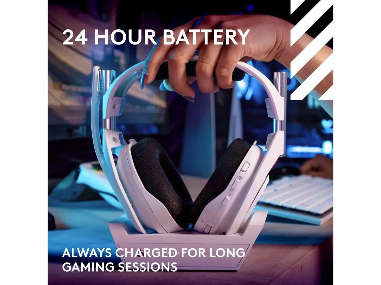 Logitech A50 Circumaural Wireless Gaming Headset w/ Mic - White
