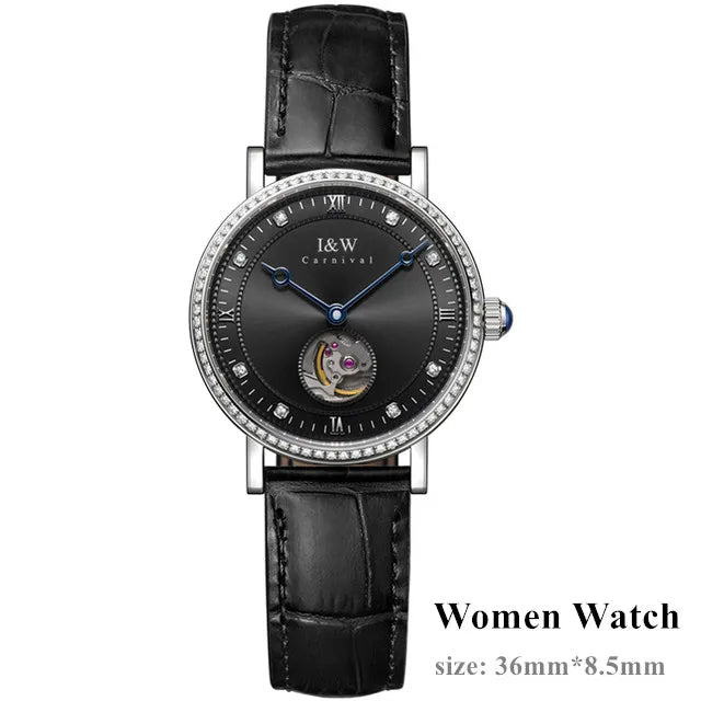 CARNIVAL Ladies Mechanical Watches Womens Men Brand Luxury Automatic Movement Watch Fashion Ultrathin for Woman Man Montre Femme