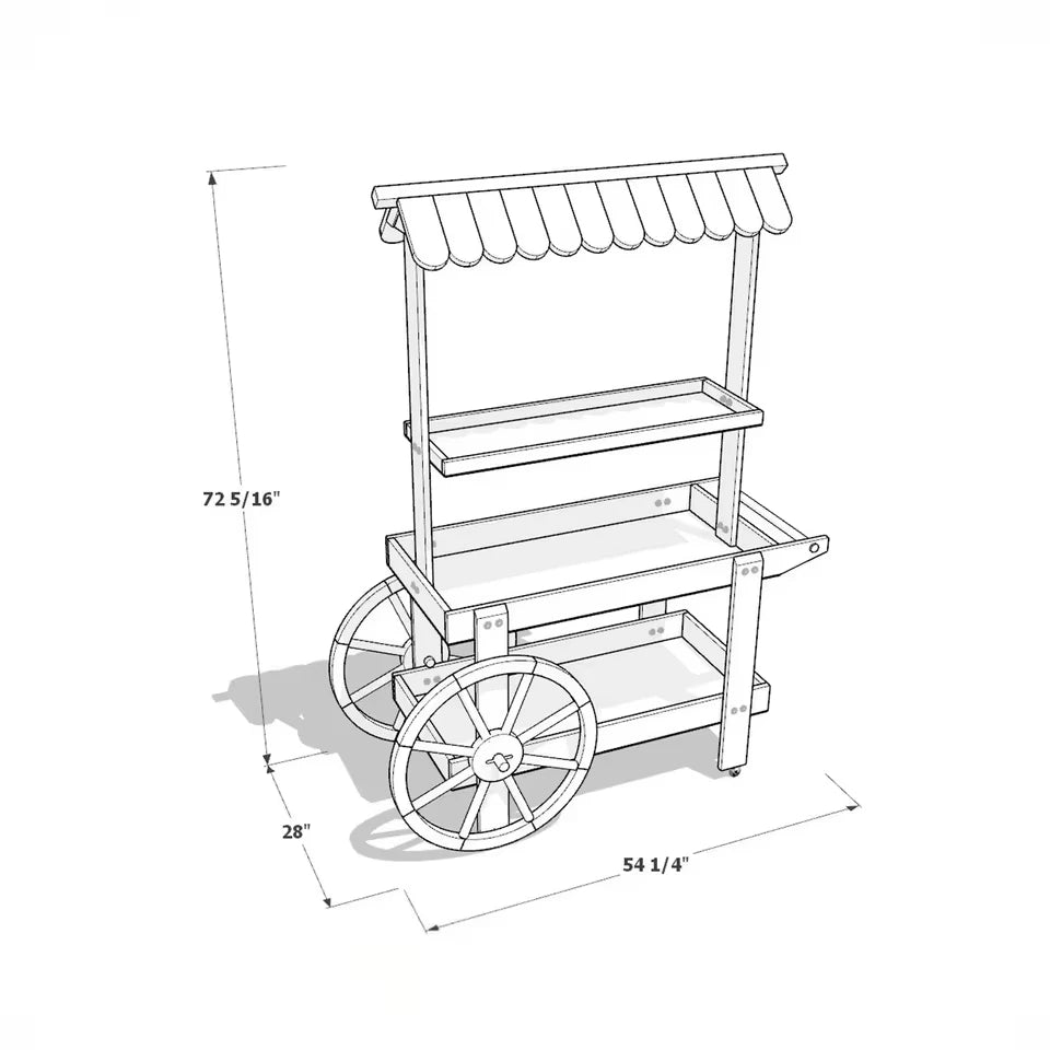 DIY Collapsible Event Cart | Lemonade Stand & Drink Cart Woodworking (Printed Plans)| Beginner-Friendly | Party & Wedding Decor