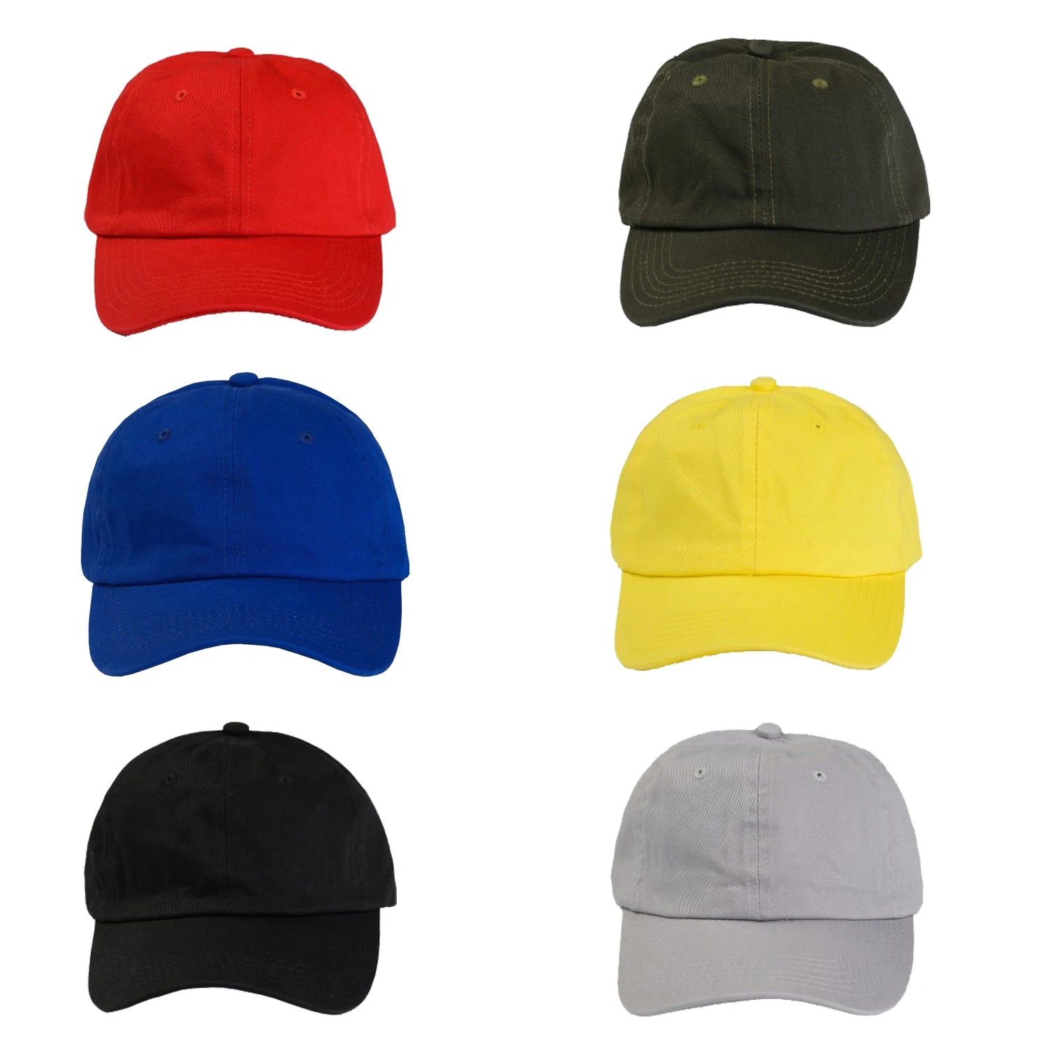 Pack of 6 Cotton Dad Caps Adjustable Casual Hats for Everyday Wear