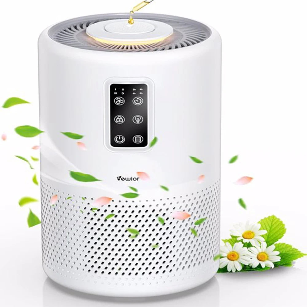 Air Purifier for Home VEWIOR H13 True Hepa Air Purifiers with Scented Sponge Sleep Mode, Timer for Wildfire Smoke Pet Dust Odors