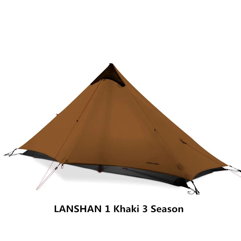 FLAME'S CREED LanShan 1 Person Outdoor Ultralight Camping Tent 3 Season 15D Silnylon T door/ J door Tent