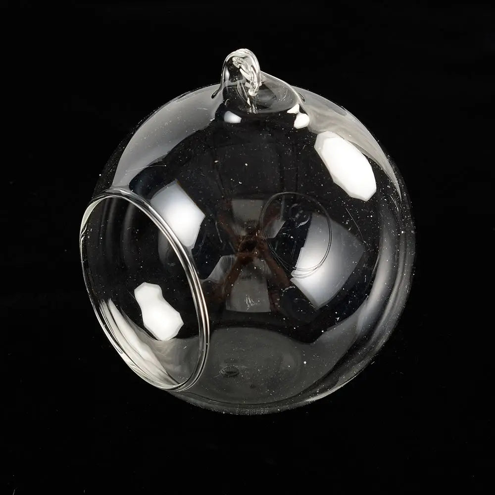 DIY Clear Round Shape Glass Flower Hanging Vase Ball Planter Terrarium Container Landscape Bottles Home Christmas Decor