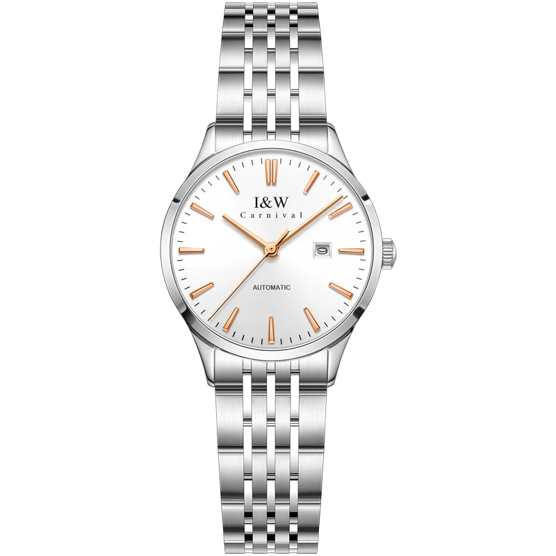I&W Fashion Automatic Watch for Women Japan MIYOTA Movement Mechanical Watches Women Sapphire Calendar Waterproof Montres Femmes