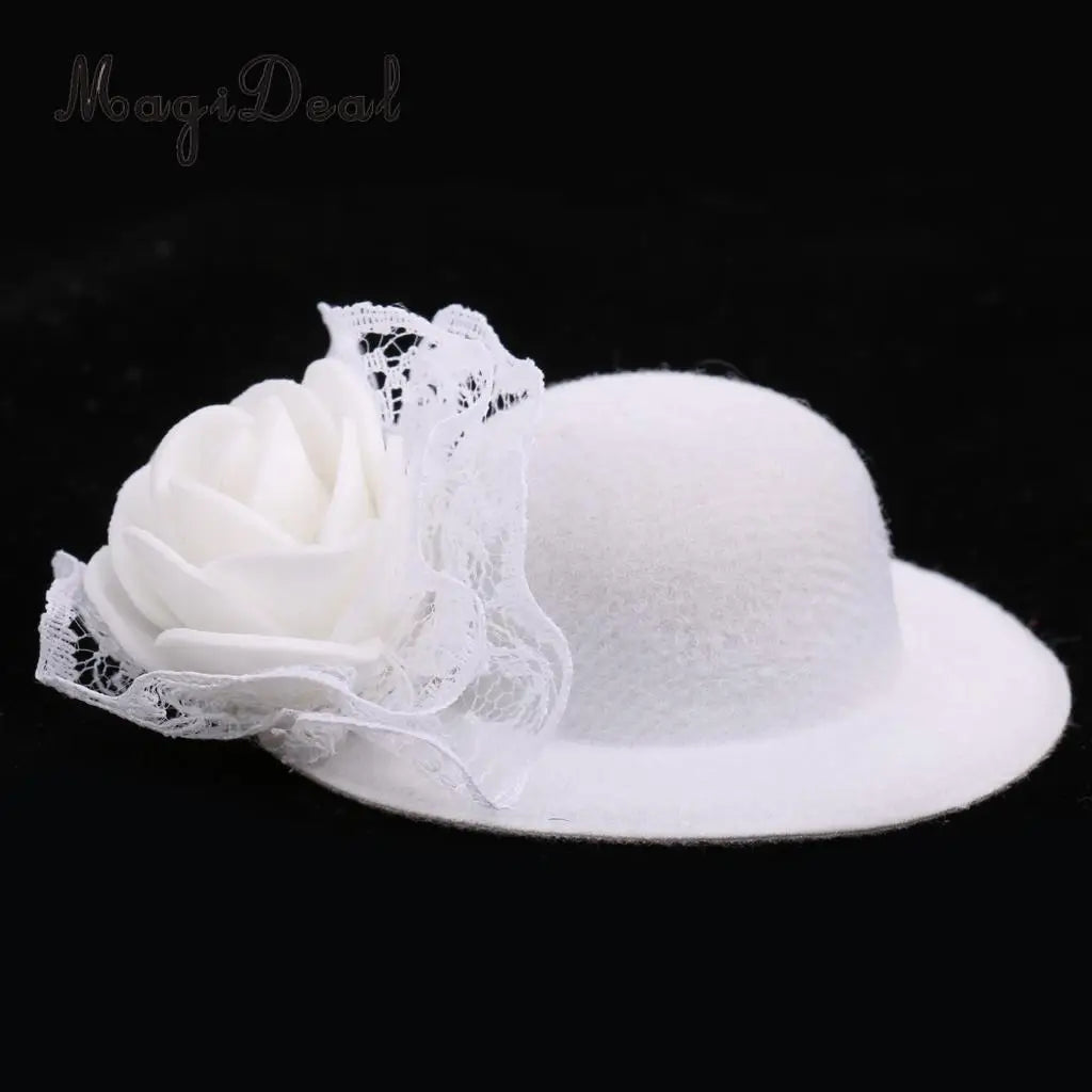 Hot Sale 1Pc Vintage Round Bowler Doll Hat Cap for 28-30cm Doll Headwear Headdressing Cotume Clothes Accessory 8Colors