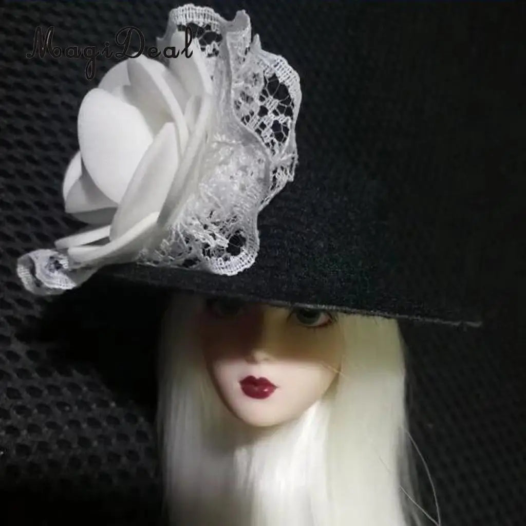 Hot Sale 1Pc Vintage Round Bowler Doll Hat Cap for 28-30cm Doll Headwear Headdressing Cotume Clothes Accessory 8Colors