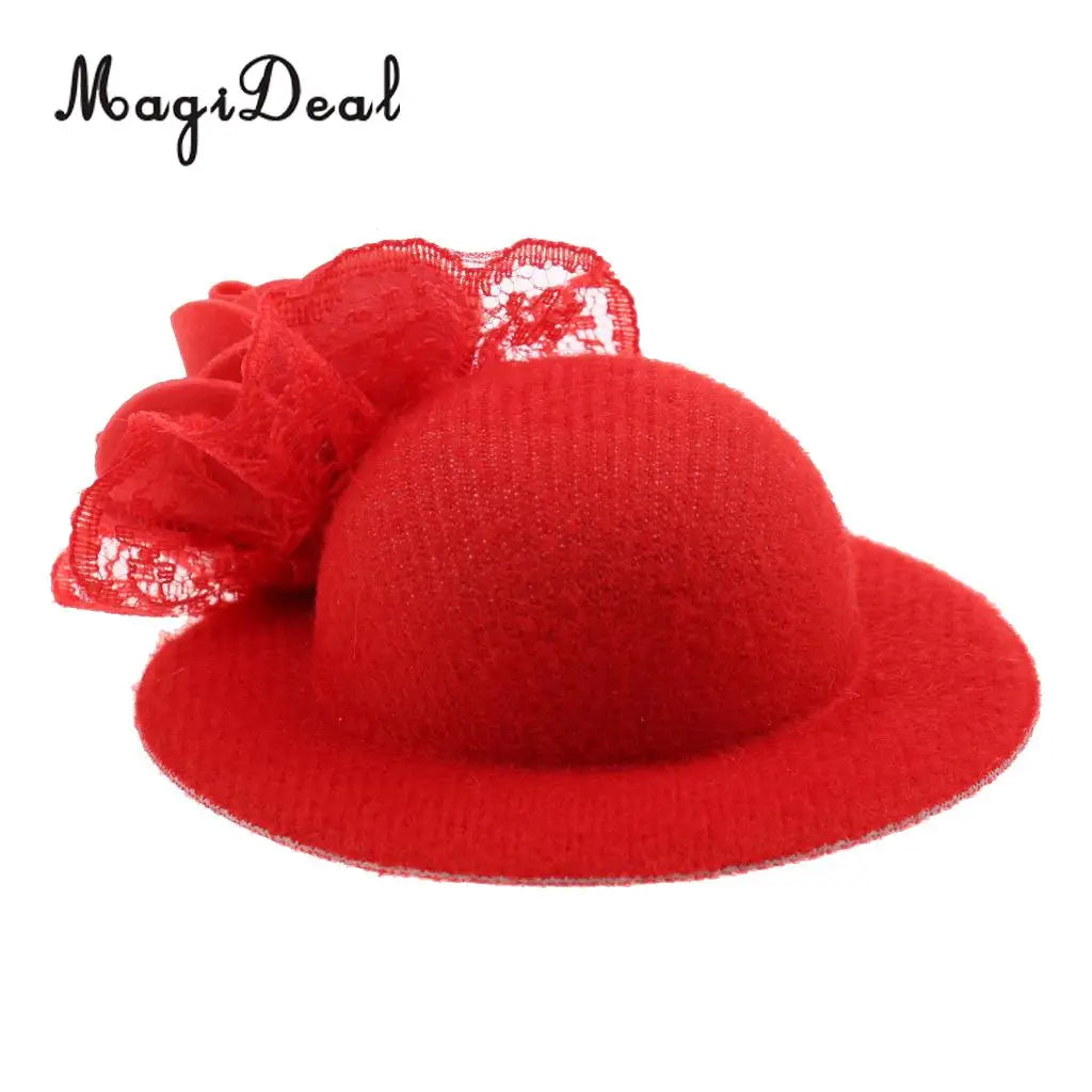 Hot Sale 1Pc Vintage Round Bowler Doll Hat Cap for 28-30cm Doll Headwear Headdressing Cotume Clothes Accessory 8Colors
