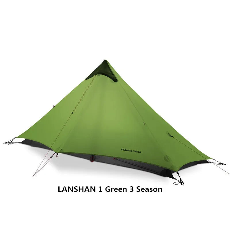 FLAME'S CREED LanShan 1 Person Outdoor Ultralight Camping Tent 3 Season 15D Silnylon T door/ J door Tent