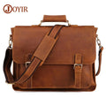 JOYIR  Vintage Men's Briefcase Crazy Horse Leather Messenger Bag Male 15.6" Laptop Shoulder Bag Men Business Office Handbag
