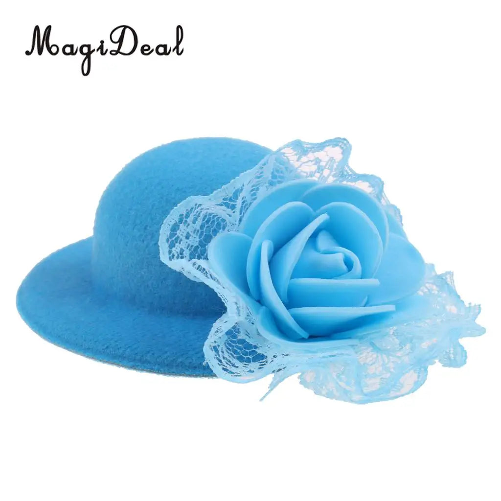 Hot Sale 1Pc Vintage Round Bowler Doll Hat Cap for 28-30cm Doll Headwear Headdressing Cotume Clothes Accessory 8Colors