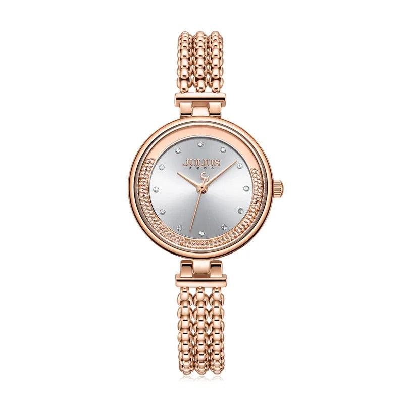 Moving Rhinestone Julius Lady Women's Watch Japan Quartz Elegant Fashion Hours Bracelet Stainless Steel Girl's Birthday Gift Box
