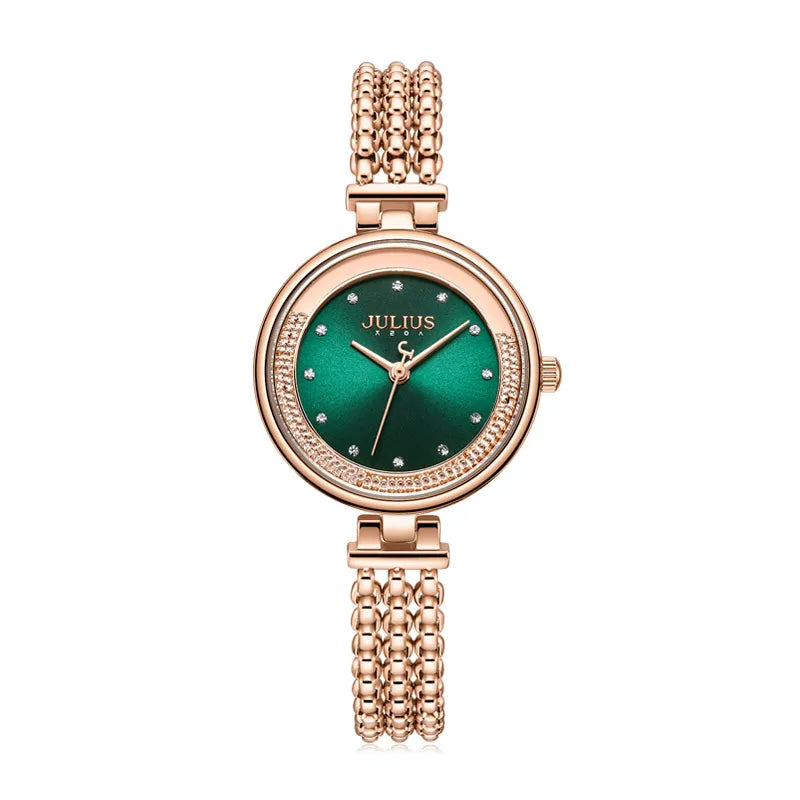 Moving Rhinestone Julius Lady Women's Watch Japan Quartz Elegant Fashion Hours Bracelet Stainless Steel Girl's Birthday Gift Box