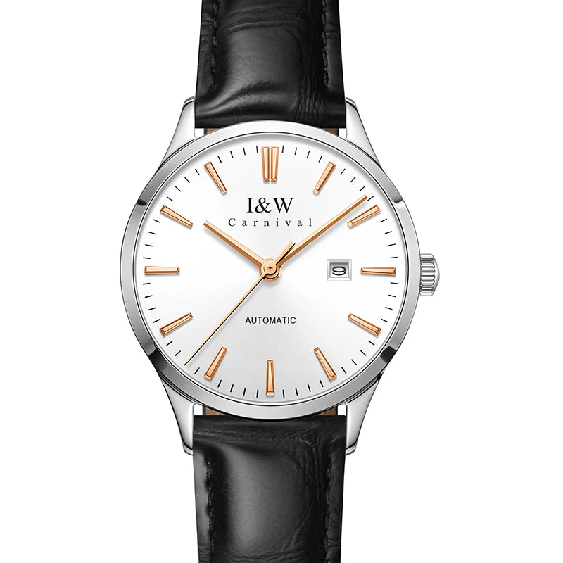I&W Fashion Automatic Watch for Women Japan MIYOTA Movement Mechanical Watches Women Sapphire Calendar Waterproof Montres Femmes