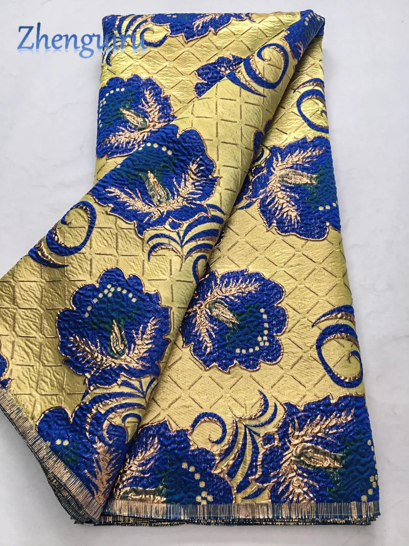 Luxury Nigerian Jacquard Lace Fabric Gilding French African Broacde Lace Fabric 2025 High Quality Damask Dress for Women A4085