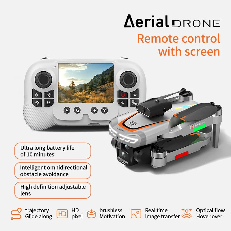 2026 X2 Promax Foldable Drone with HD 2.8'' Screen Controller Dual HD Cameras USB Charging Multi-Angle Shooting Real-Time Image Transmission LED Lights