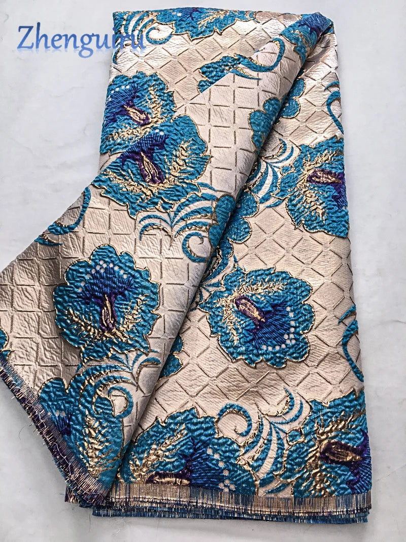 Luxury Nigerian Jacquard Lace Fabric Gilding French African Broacde Lace Fabric 2025 High Quality Damask Dress for Women A4085