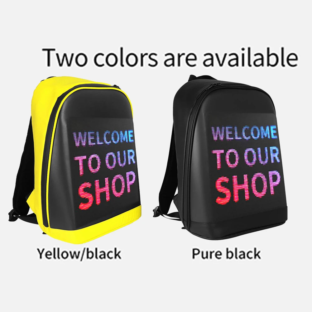 Outdoor Walking Billboard Wifi Bags LED Display Screen Backpack Business Travel Laptop Bag Multi-function School Bag