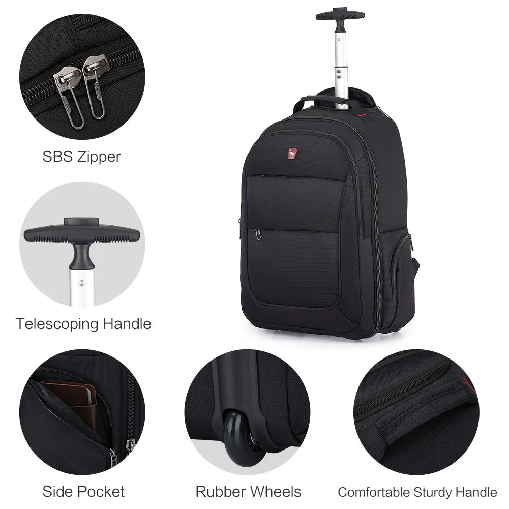 OIWAS Travel Bag on Wheels Men's Trolley Backpack Business Large Capacity Gym Sport Bags Travel Luggage Sets For Women Teens