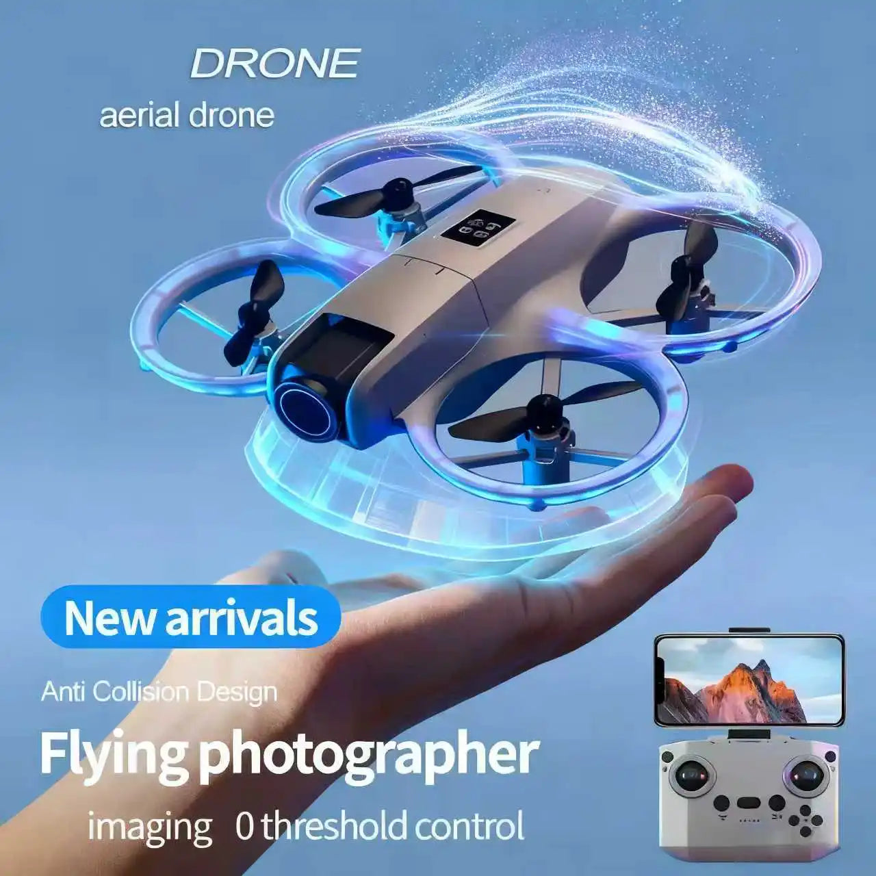 2026 new model 002 drone, intelligent obstacle avoidance, APP image transmission, optical flow hovering, mini drone, electrically controlled 180° camera, quadcopter, orbit flight, speed adjustment, indoor flight, easy to ope