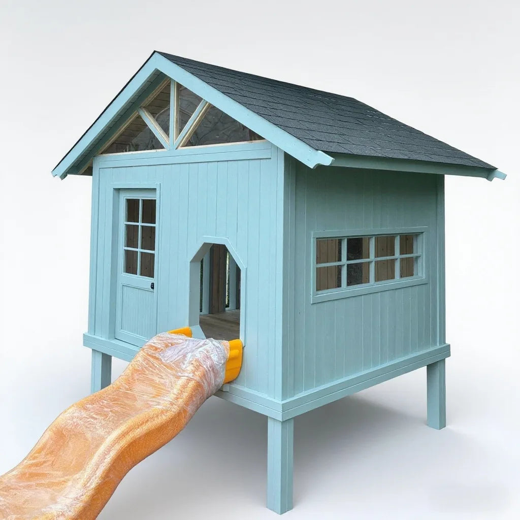Kindergarten Playhouse Outdoor Assembly Slide Tree House Children Climbing Cabin Mobile Garden Gazebo Wooden House