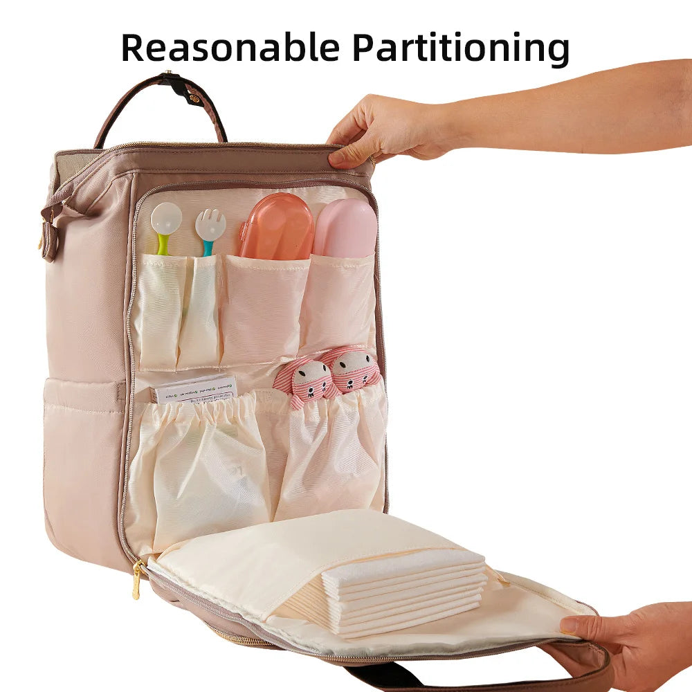 Sunveno Diaper Backpack Bag Mommy Large Capacity Bag Multi-function Waterproof Outdoor Travel Diaper Bags