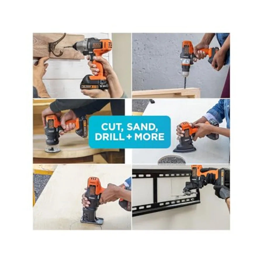 【Spot goods】20V MAX MATRIX Drill Power Tool Combo Kit 6-Tool Set Cordless Tool Set BDCDMT1206KITC