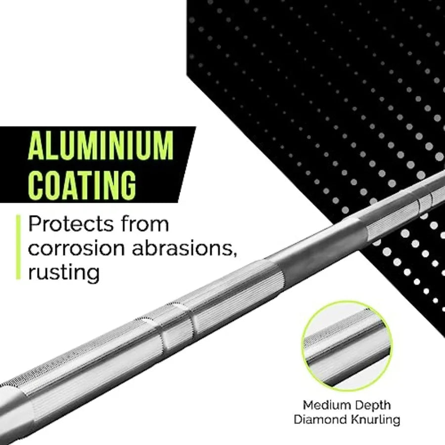 Training Barbell 6FT (15 Pound Weight) (300 LBS Capacity) Home Gym Fitness Equipment Strength Training Workout Bar Weight bar
