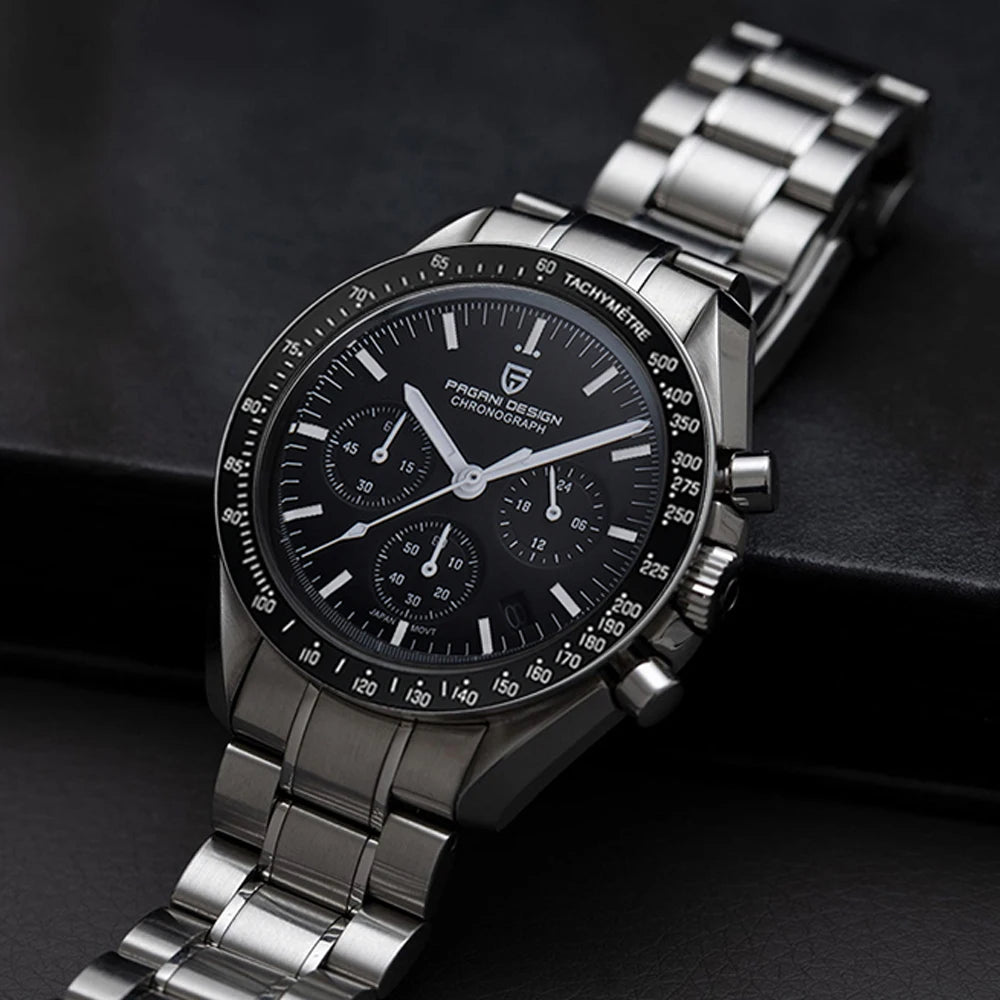 2025 New PAGANI DESIGN V6 Moon Men's Watches Luxury Quartz Watch For Men Chronograph AR Sapphire Waterproof VK63 Men Gift Clock