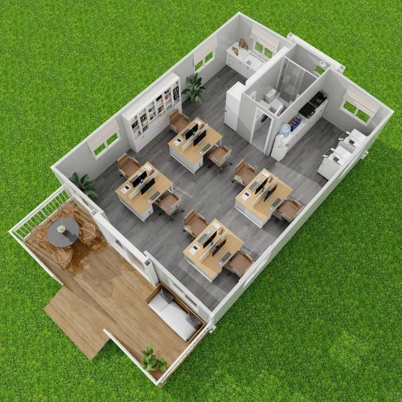 40ft Foldable Container House 3 Bedroom Prefab Home Quick Assembly Rock Wool Fireproof Fast Delivery