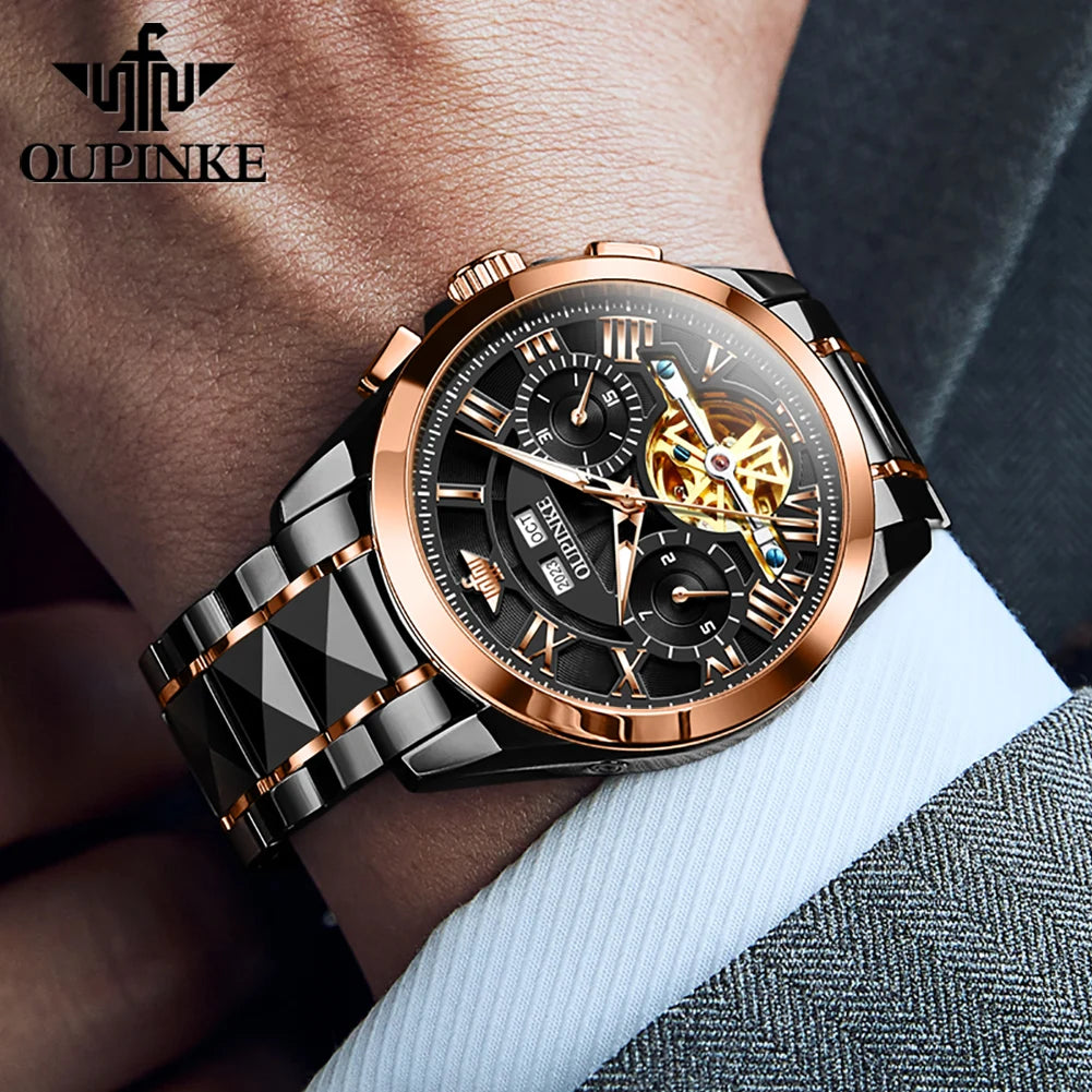 OUPINKE 3236 Men's Watches Top Brand Original Mechanical Watch For Men 50M Waterproof Luxury Man Automatic Dress Wristwatch