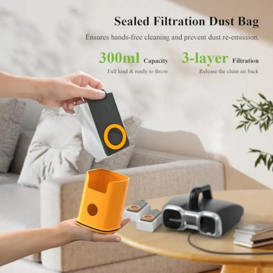 Mattr Vacuum Cleaner 6-in-1 Bed Vacuum with 15Kpa Suction 450W and 120000 RPM/Min Dual Brushroll Rotation Handheld Vacuum Widen