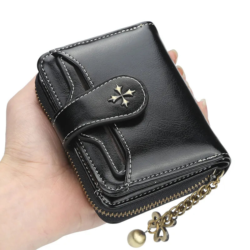 Women Wallets and Purses PU Leather Money Bag Female Short Hasp Purse Small Coin Card Holders Blue Red Clutch New Women Wallet