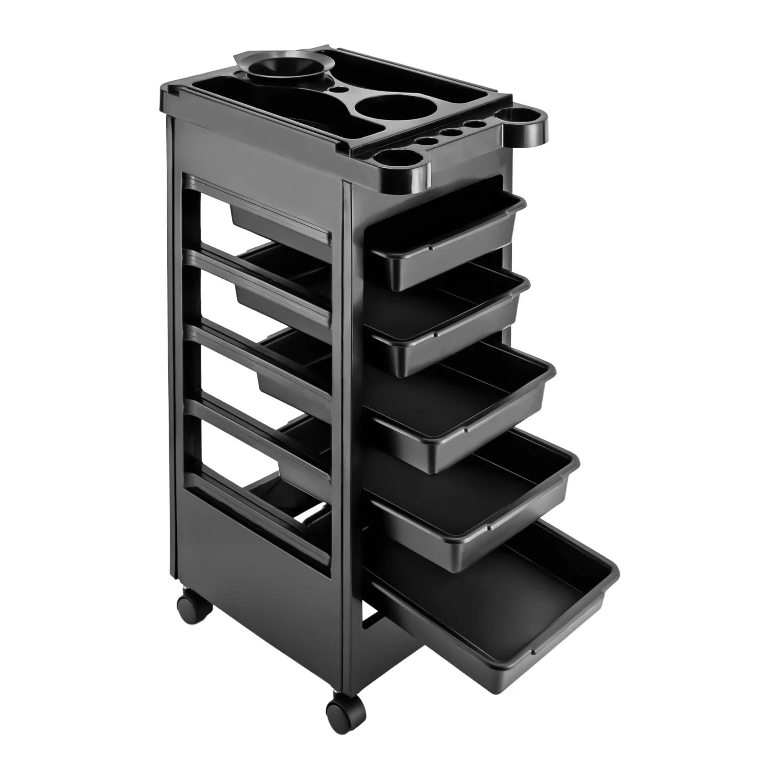 Hair Styling Salon Trolley Cart with Wheels and 5 Drawers Salon Rolling Cart for Hair Stylist Hairdresser Beauty Tattoo
