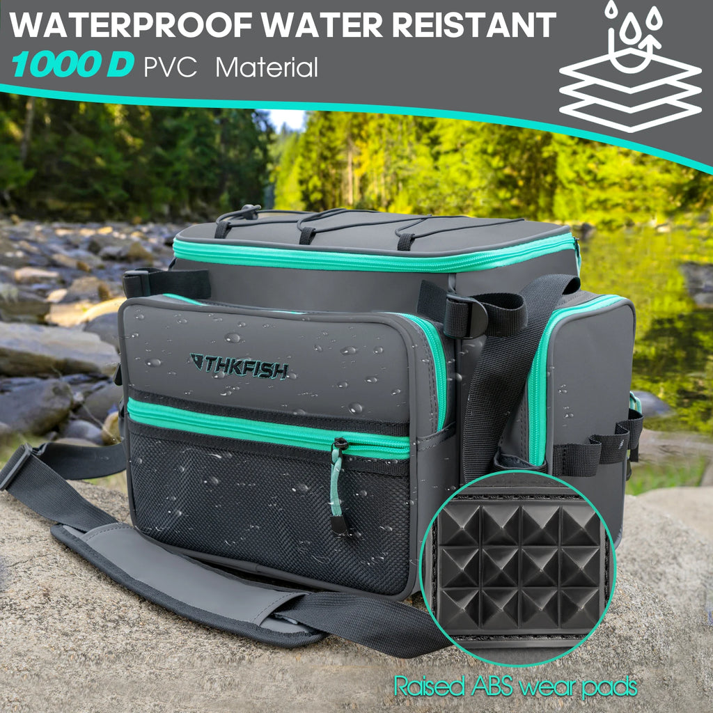 THKFISH Fishing Shoulder Bag Waterproof Fishing Tackle Bags Multifunctional Fishing Gear Lures Storage Pack Sling Bag