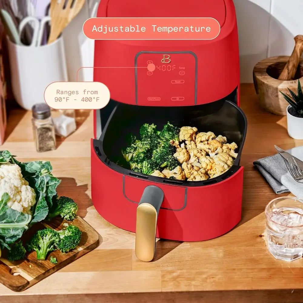 6 Quart Digital Air Fryer, Large Touch Screen with Programmable Time and Temperature, 4-in-1 Roasting, Reheating, Dehydrating, N