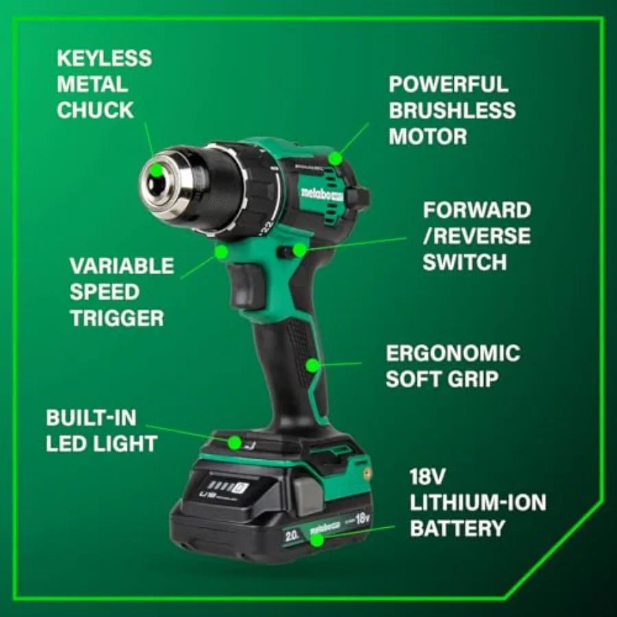 【Spot goods】18V MultiVolt Cordless Brushless Driver Drill and Impact Driver Combo Kit Power Tool Kit 2 Lithium-Ion Batteries an