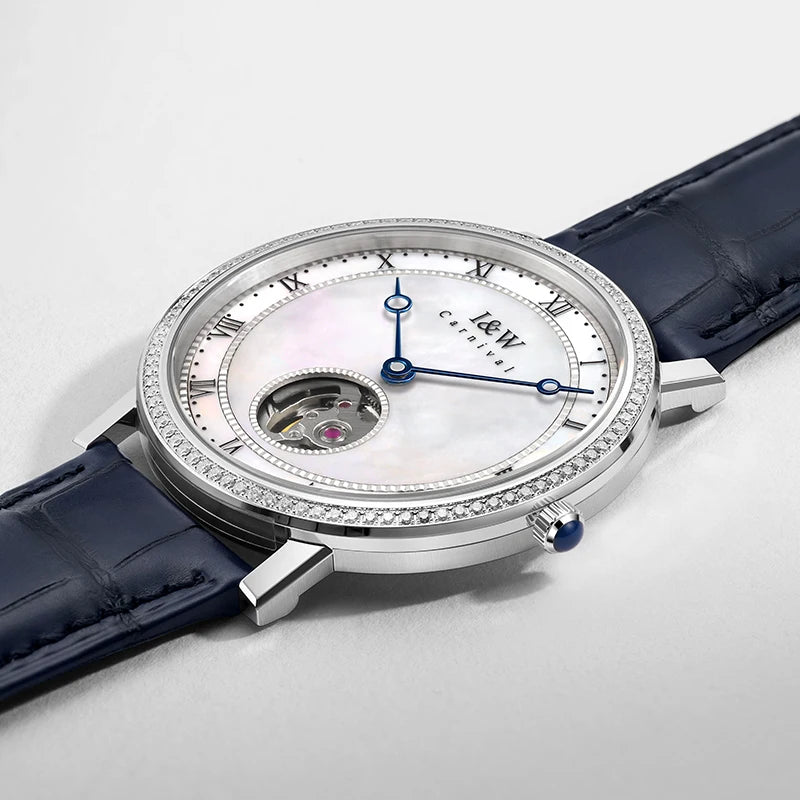 CARNIVAL Ladies Mechanical Watches Womens Men Brand Luxury Automatic Movement Watch Fashion Ultrathin for Woman Man Montre Femme