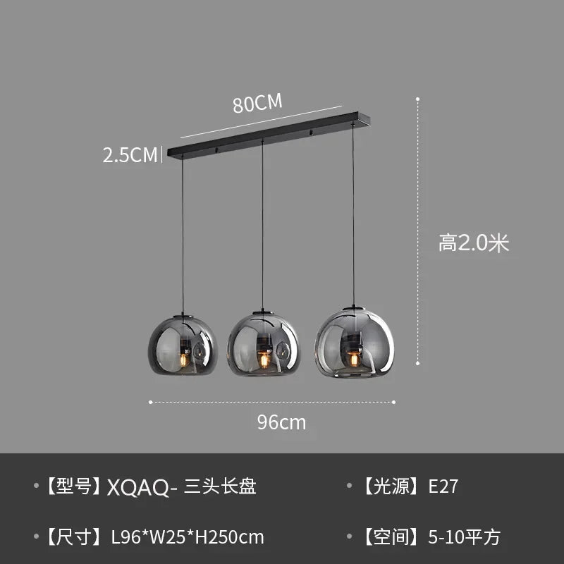 Modern Minimalist Glass Ceiling Light Nordic Texture LED Dinning Room Lamp Corridor Lustre Creative Living Room Lighting E27