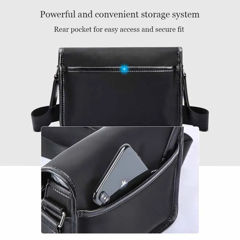 BOPAI Men's Waterproof Messenger Bag Multi-functional Vintage Shoulder Bag Casual Travel Bag Large-capacity Fashion Bag