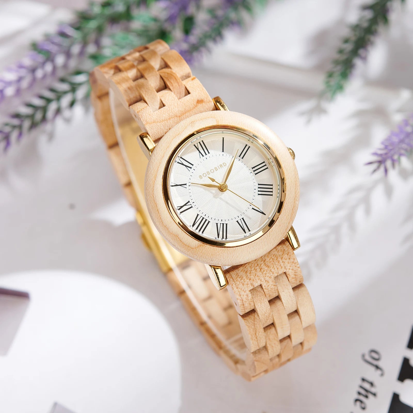 BOBO BIRD Women's Wooden Watch 2025 New Elegant Quartz Wristwatch for Ladies and Girl Natural Wood Timepiece Gift for Girlfriend