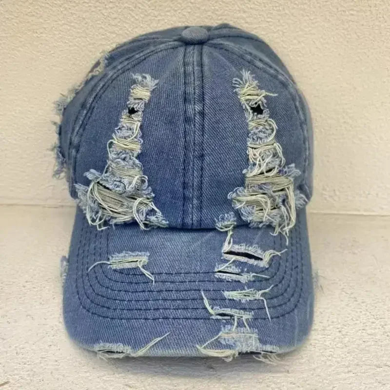 Washed Denim Baseball Cap Women Men Sunshade Breathable Spring Summer Hat Vintage Snapback Cap Female