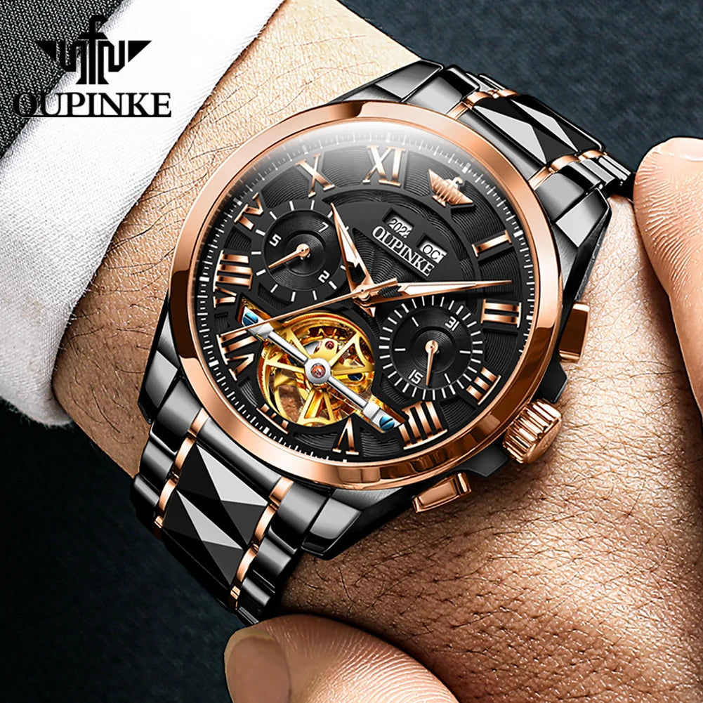 OUPINKE 3236 Men's Watches Top Brand Original Mechanical Watch For Men 50M Waterproof Luxury Man Automatic Dress Wristwatch