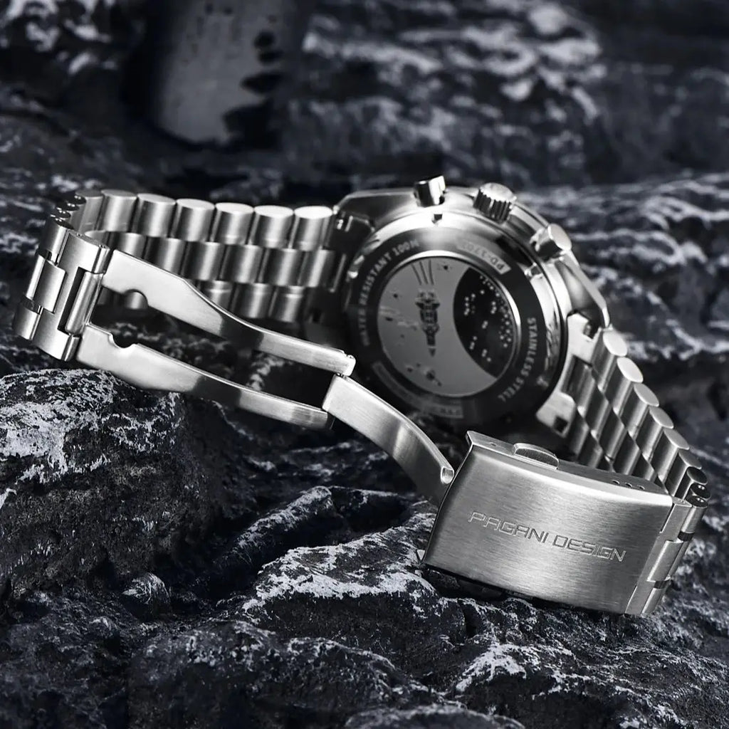 PAGANI DESIGN New Luxury Moon Quartz Watches For Men Stainless steel Luminous waterproof Sports Chronograph Man 2025 Retro Watch