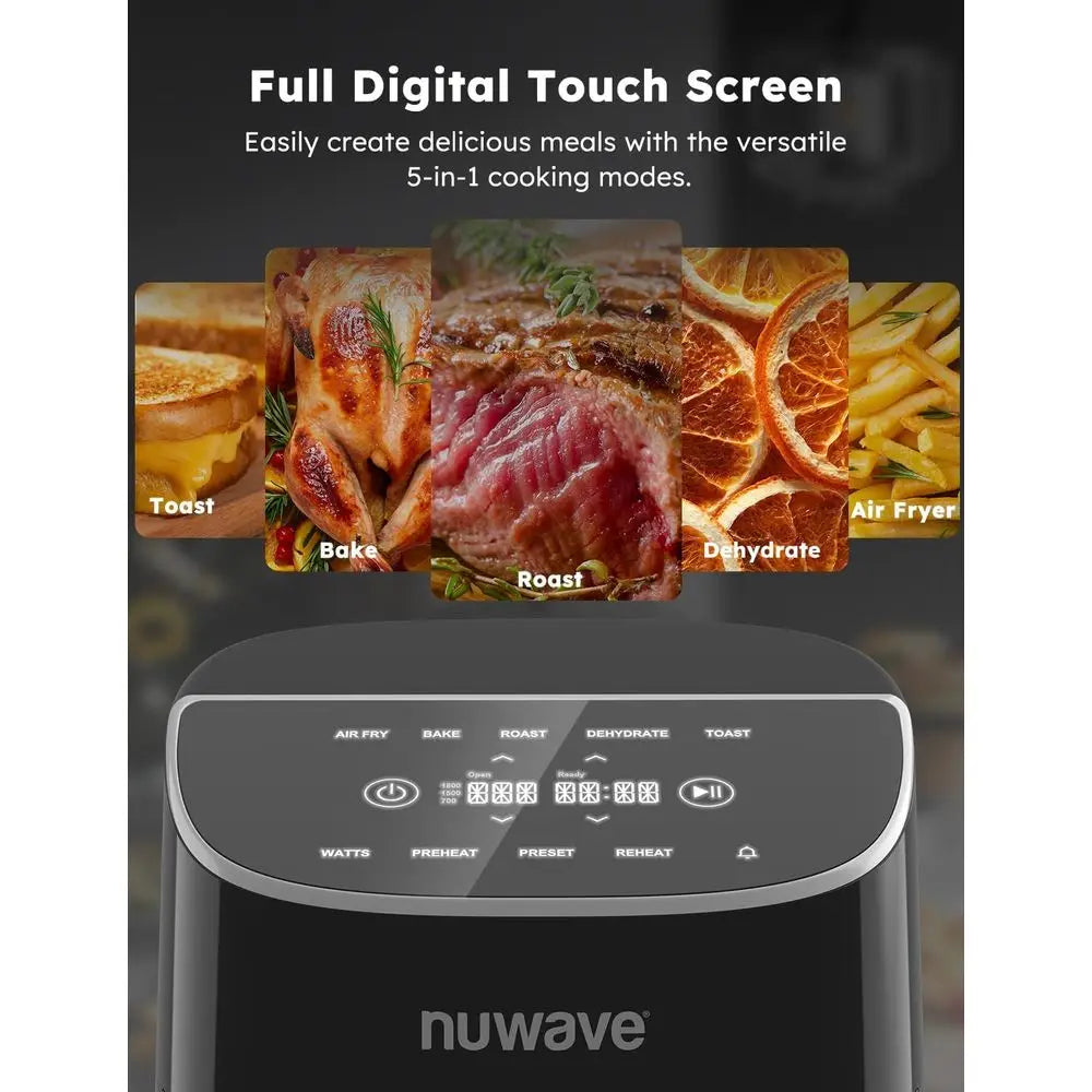 8 Qt Digital Air Fryer with 5 Cooking Functions, 100 Presets, 50 Memory, 3 Wattages, Cool White Display, 50°-400° Precise Temper
